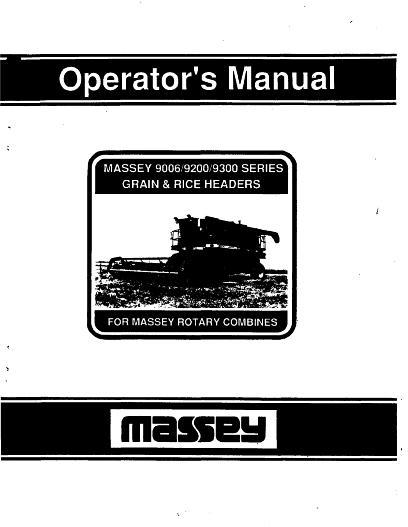 AGCO 9000 Series Grain Header (for 8560 8590 rotary combine) Operator Manual 1449176M2 English 1 AGCO 9000 Series Grain Header (for 8560 8590 rotary combine) Operator Manual 1449176M2 English