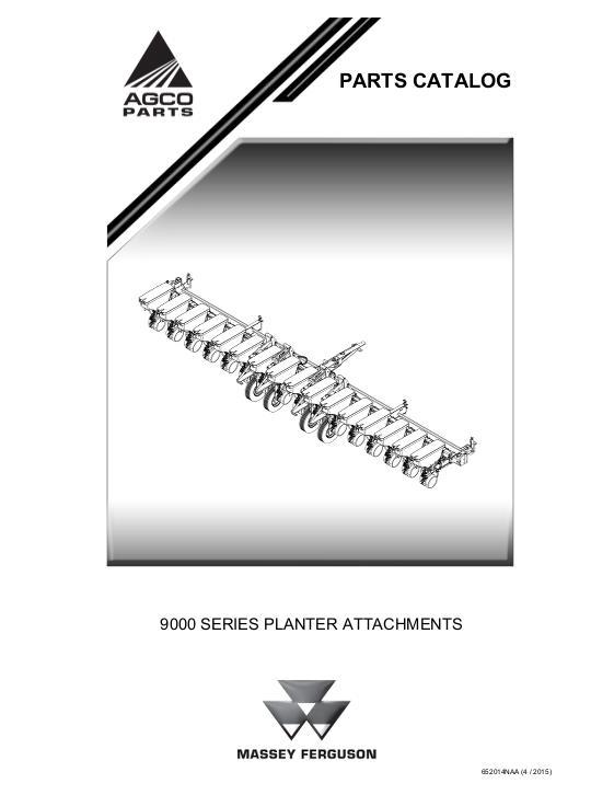AGCO 9000 Series Planter Attachments Parts Book 652014NAA English