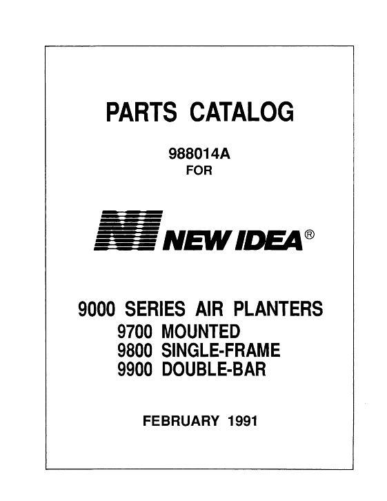 AGCO 9000 Series Planter (air) Parts Book 988014A English