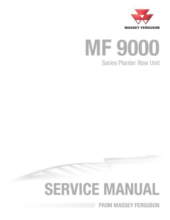 AGCO 9000 Series Planter (row unit) Service Manual 4283527M1 English