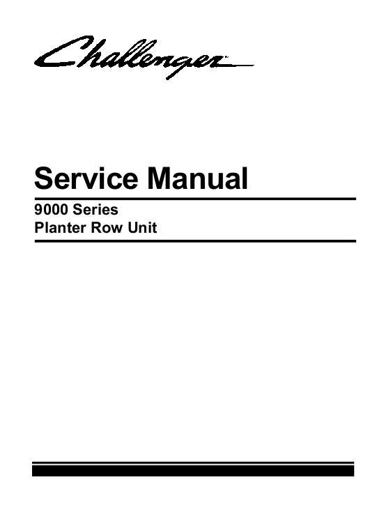 AGCO 9000 Series Planter (row unit) Service Manual 79036262A English