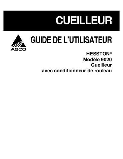 AGCO 9020 Auger Header Operator Manual 700727034C French 1 AGCO 9020 Auger Header Operator Manual 700727034C French