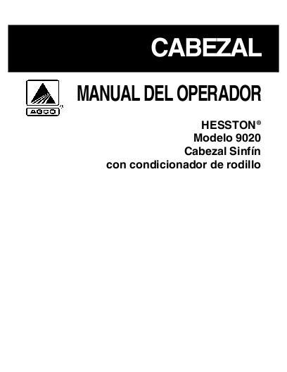 AGCO 9020 Auger Header Operator Manual 700727035C Spanish