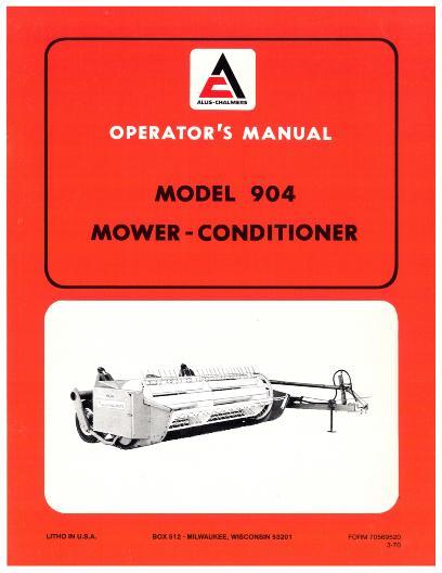 AGCO 904 Mower Conditioner Operator Manual 70569520 English 1 AGCO 904 Mower Conditioner Operator Manual 70569520 English