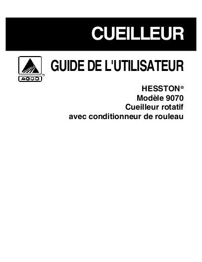 AGCO 9070 Auger Header Operator Manual 700727041D French 1 AGCO 9070 Auger Header Operator Manual 700727041D French