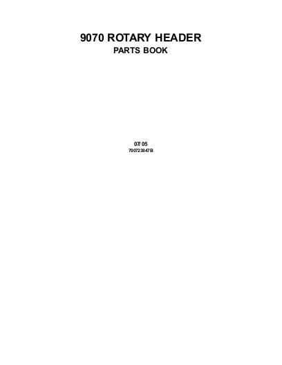 AGCO 9070 Rotary Header Parts Book 700723847B English
