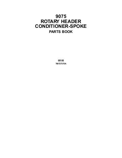 AGCO 9075 Rotary Header (with spoke conditioner) Parts Book 700727375A English
