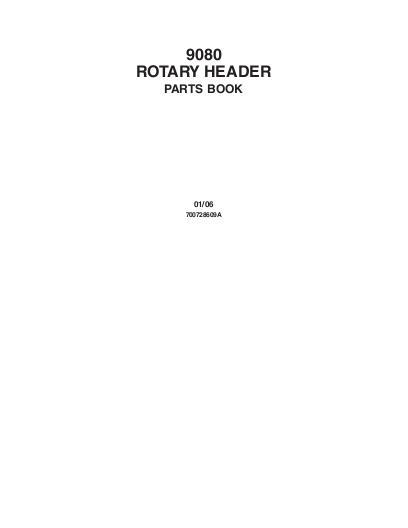 AGCO 9080 Rotary Header Parts Book 700728609A English
