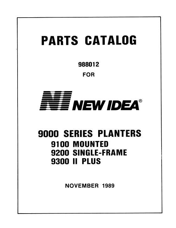 AGCO 9100 9200 9300 Series Planter Parts Book 988012 English