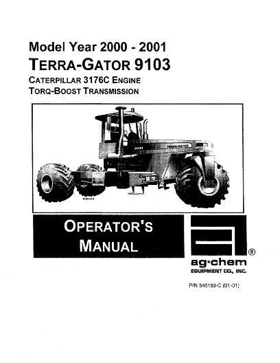AGCO 9103 TerraGator (chassis, 2000-01) Operator Manual AG546193 English