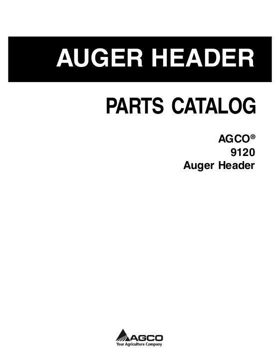 AGCO 9120 Auger Header Parts Book 700730995B English