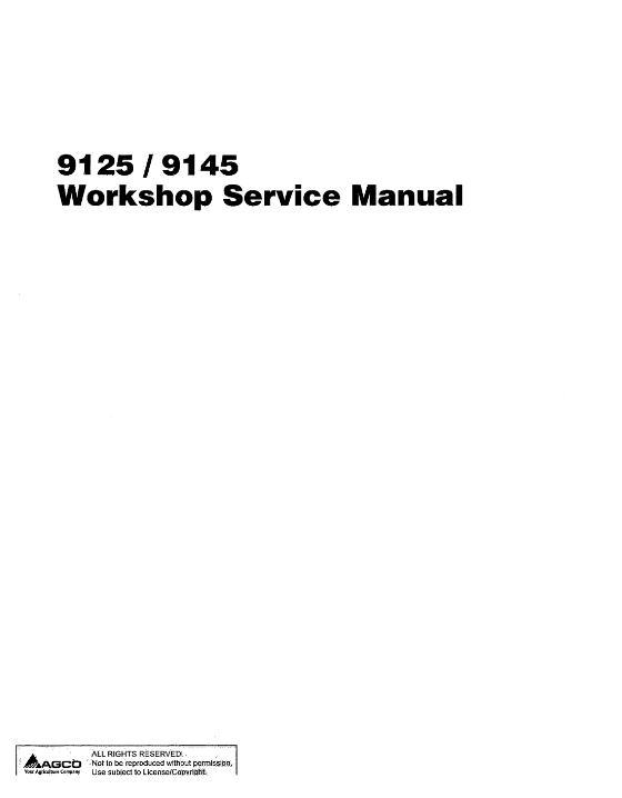 AGCO 9125 9145 Auger Header Service Manual 4283389M1 English