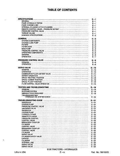 AGCO 9130 9150 9170 9190 Tractor (hydraulic section) Service Manual 79010072 English