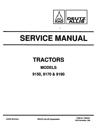 AGCO 9130 9150 9170 9190 Tractor (safety section) Service Manual 79010067 English