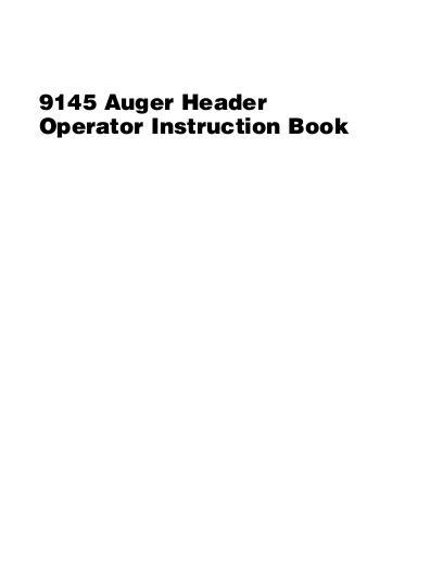 AGCO 9145 Auger Header (advanced conditioner) Operator Manual 700729260E English 1 AGCO 9145 Auger Header (advanced conditioner) Operator Manual 700729260E English