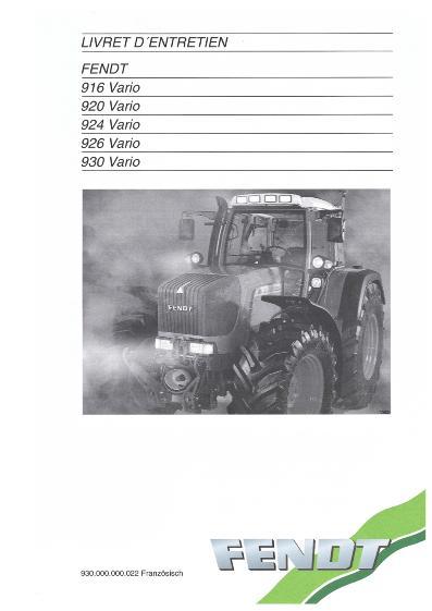 AGCO 916 920 924 926 930 Vario Tractor Operator Manual 72429659 French