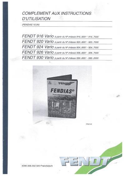 AGCO 916 920 924 926 930 Vario Tractor (suppl., sn 6001-7000) Operator Manual 72420639 French 1 AGCO 916 920 924 926 930 Vario Tractor (suppl., sn 6001-7000) Operator Manual 72420639 French