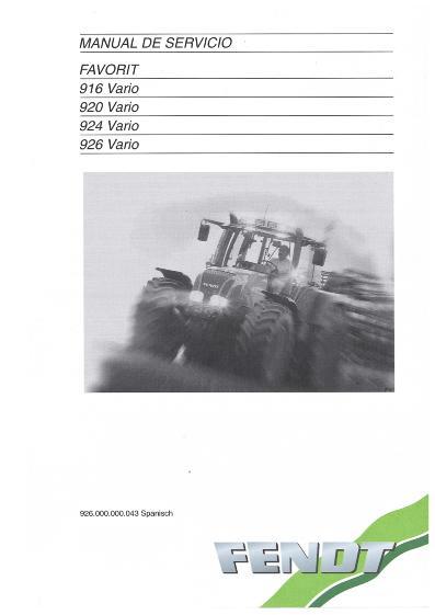 AGCO 916 920 924 926 Favorit Tractor (Vario) Operator Manual 72432232 Spanish