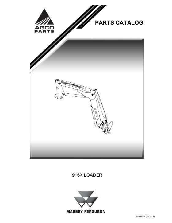 AGCO 916X Loader Parts Book 79036612B English