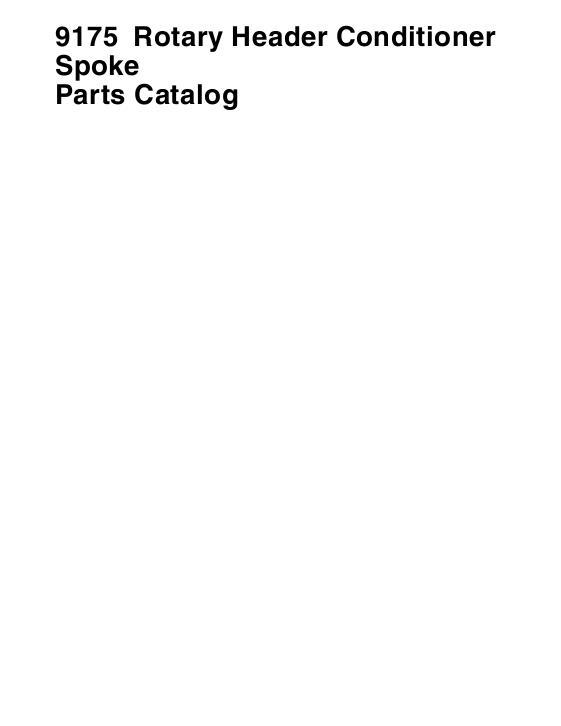 AGCO 9175 Rotary Header (spoke conditioner) Parts Book 700730634B English