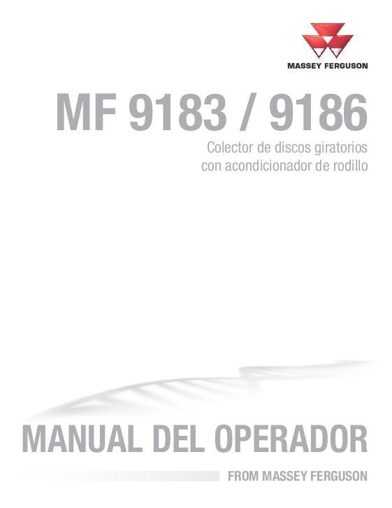 AGCO 9183 9186 Rotary Disc Header Operator Manual 700741012B Spanish 1 AGCO 9183 9186 Rotary Disc Header Operator Manual 700741012B Spanish