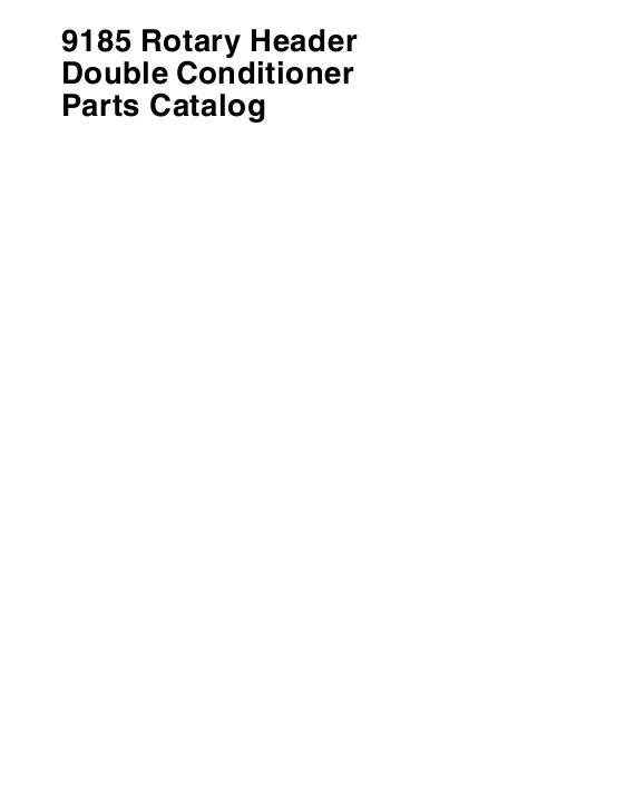 AGCO 9185 Rotary Header (advanced conditioner) Parts Book 700730637B English