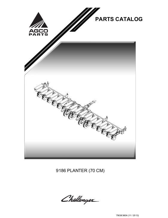 AGCO 9186 Planter (70 cm) Parts Book 79036360A English