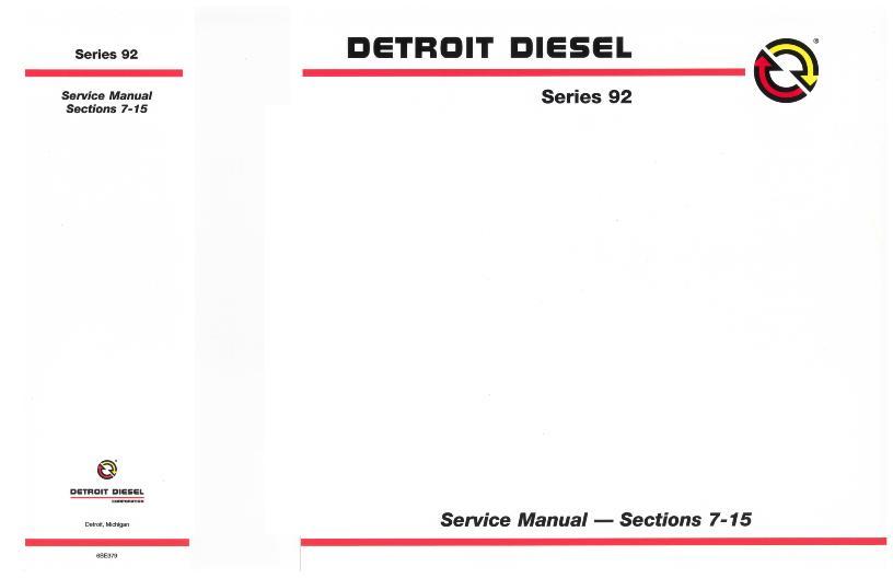 AGCO 92 Series Detroit Diesel (engine) Service Manual AG714689 English