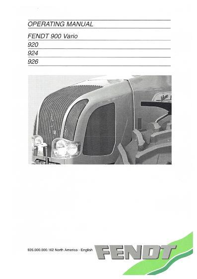 AGCO 920 924 926 Vario Tractor Operator Manual 72424289 English 1 AGCO 920 924 926 Vario Tractor Operator Manual 72424289 English