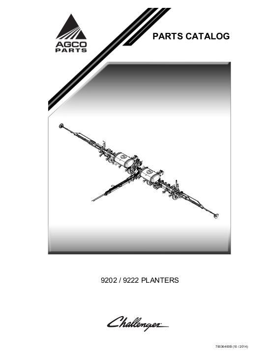AGCO 9202 9222 Planter Parts Book 79036400B English