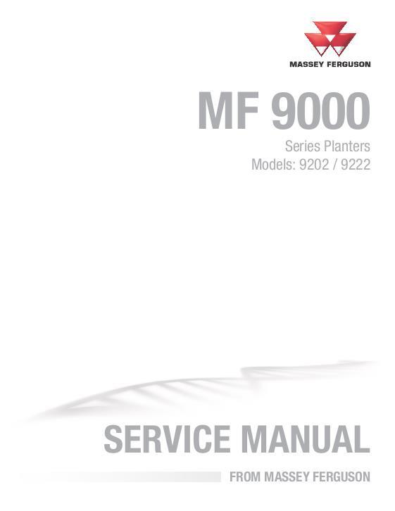 AGCO 9202 9222 Planter Service Manual 4283528M1 English