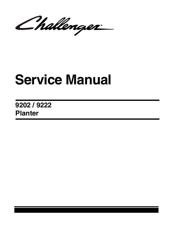 AGCO 9202 9222 Planter Service Manual 79036302A English