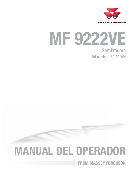 AGCO 9222VE Planter Operator Manual ACW5326730 Spanish