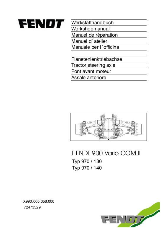 AGCO 924 927 930 933 936 Dana 970 Front Axle (section) Service Manual 72473529 Multiple