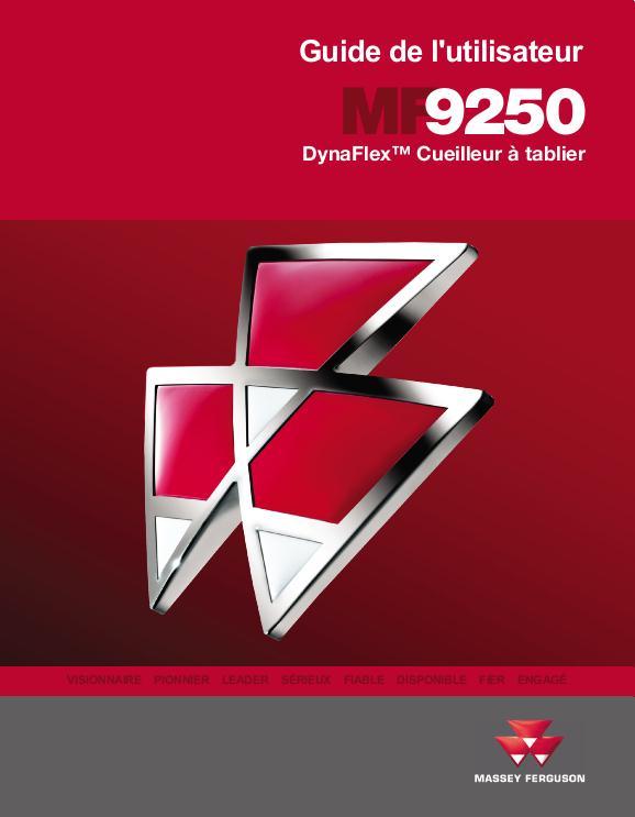 AGCO 9250 Draper Header Operator Manual 700735828D French 1 AGCO 9250 Draper Header Operator Manual 700735828D French