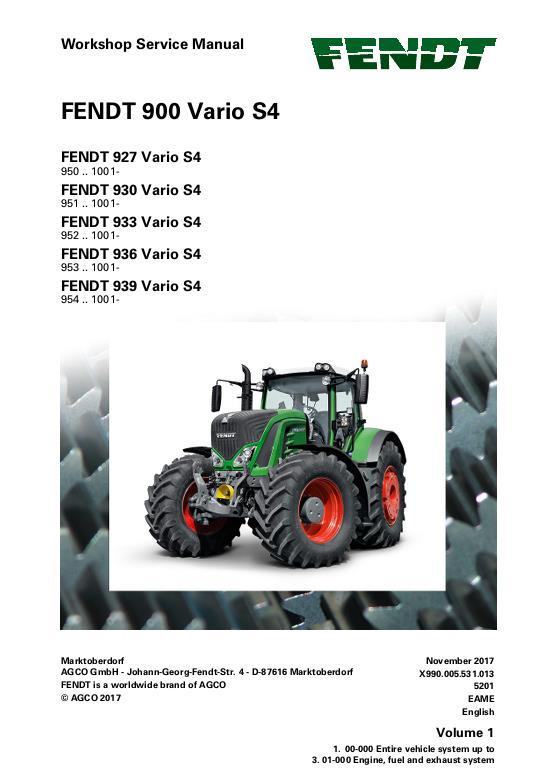 AGCO 927 930 933 936 939 (S4, tier 4, less No Am schematics) Service Manual 72655405 English