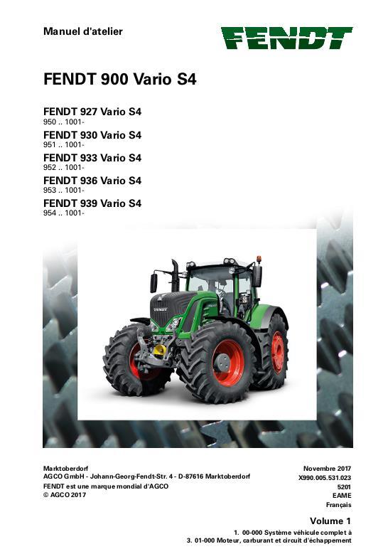 AGCO 927 930 933 936 939 (S4, tier 4, less No Am schematics) Service Manual 72655406 French