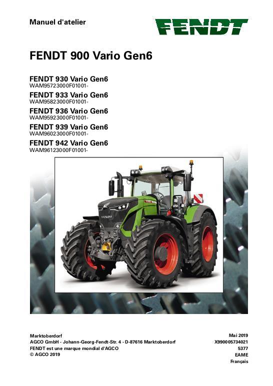 AGCO 930 933 936 939 942 Tractor (Gen 6) Service Manual 72649812 French