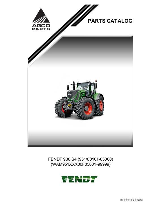 AGCO 930 Tractor (S4) Parts Book F951000J English