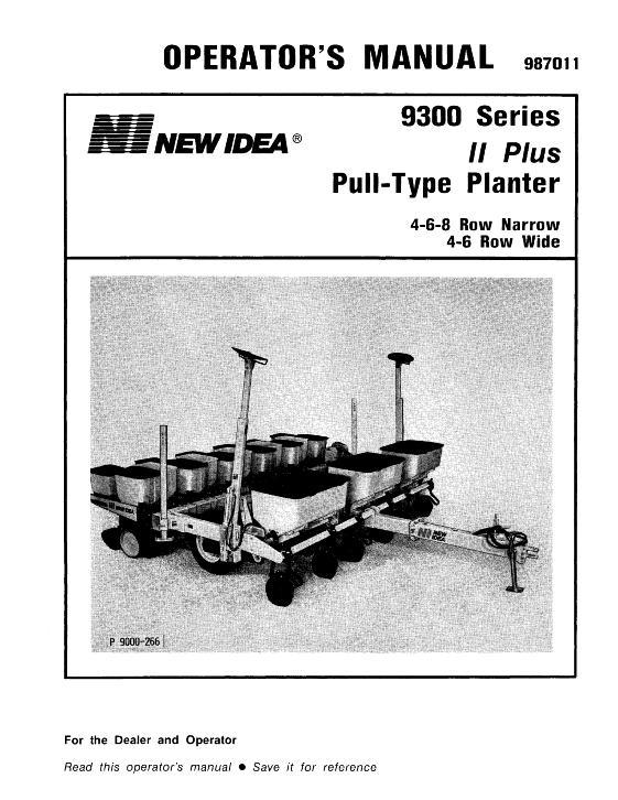 AGCO 9300 Series Planter (2 Plus pull type) Operator Manual 987011 English 1 AGCO 9300 Series Planter (2 Plus pull type) Operator Manual 987011 English
