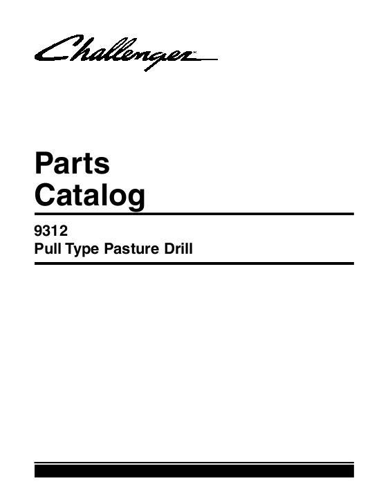 AGCO 9312 Pasture Drill (pull-type) Parts Book 79034734B English