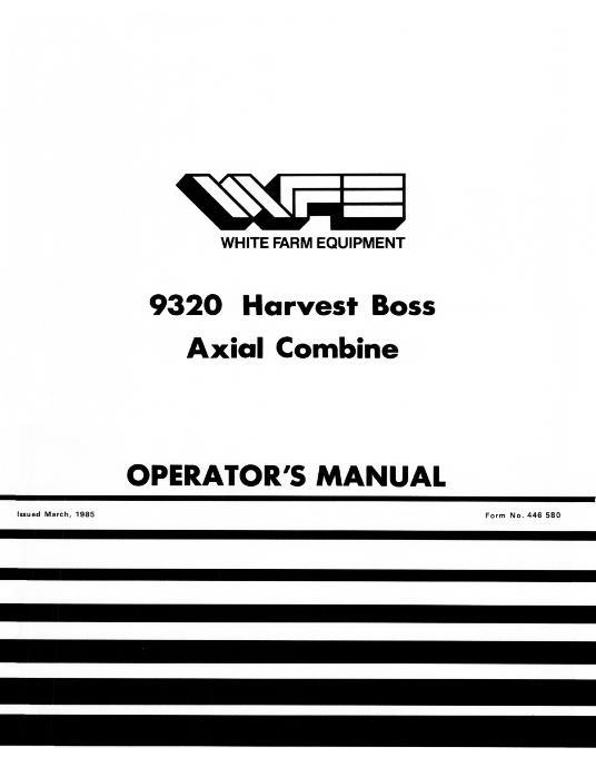 AGCO 9320 Combine Operator Manual 446580 English