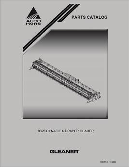 AGCO 9325 DynaFlex Draper Header Parts Book 652407NAC English