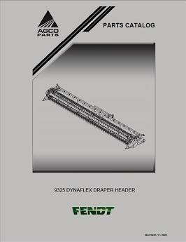 AGCO 9325 DynaFlex Draper Header Parts Book 652415NAC English