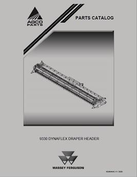 AGCO 9330 DynaFlex Draper Header Parts Book 652404NAC English