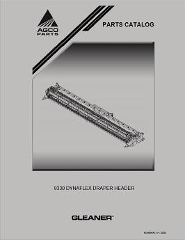 AGCO 9330 DynaFlex Draper Header Parts Book 652408NAC English
