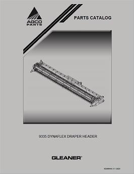 AGCO 9335 DynaFlex Draper Header Parts Book 652409NAC English