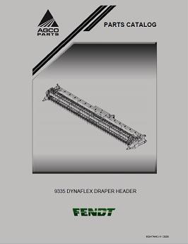 AGCO 9335 DynaFlex Draper Header Parts Book 652417NAC English