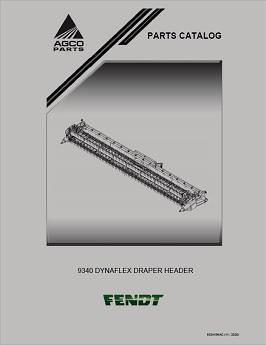 AGCO 9340 DynaFlex Draper Header Parts Book 652418NAC English