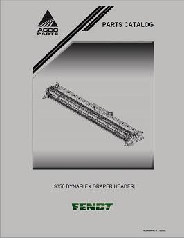 AGCO 9350 DynaFlex Draper Header Parts Book 652420NAC English